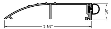 M-D Bumper Threshold With Insert, 72in L, 3-3/8in W, Aluminum - Weather